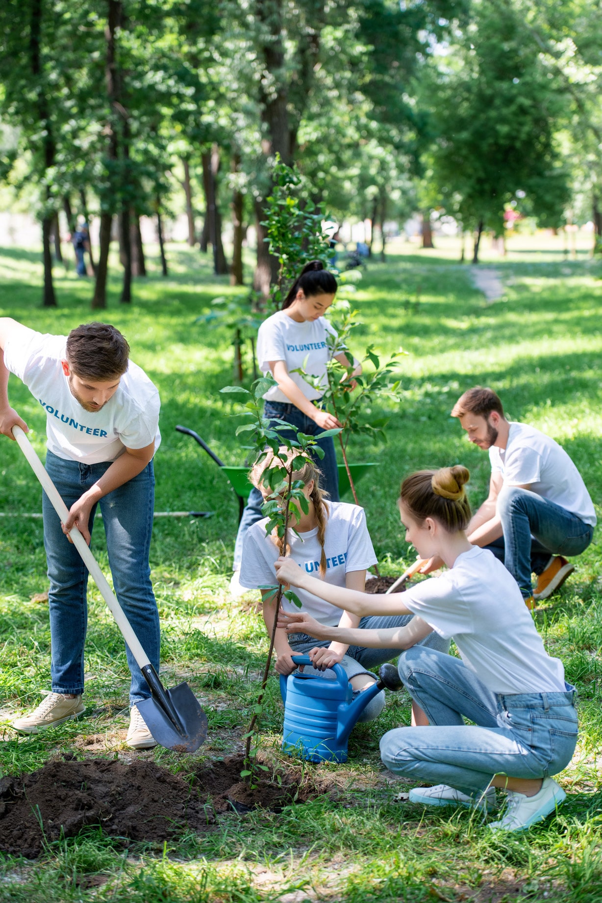 Nonprofit volunteers garden