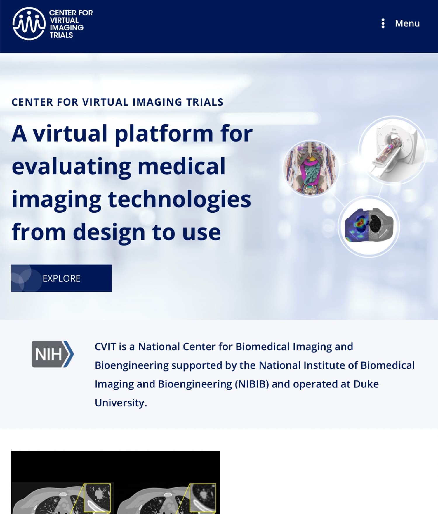 Tablet responsive design of CVIT homepage