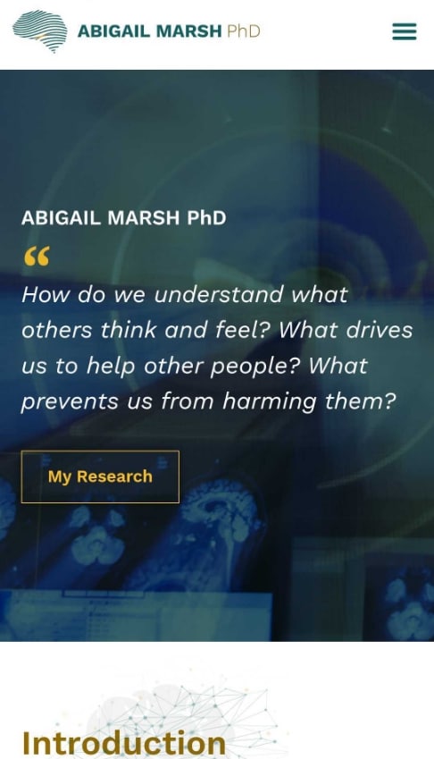 Mobile responsive mockups of Abigail Marsh homepage