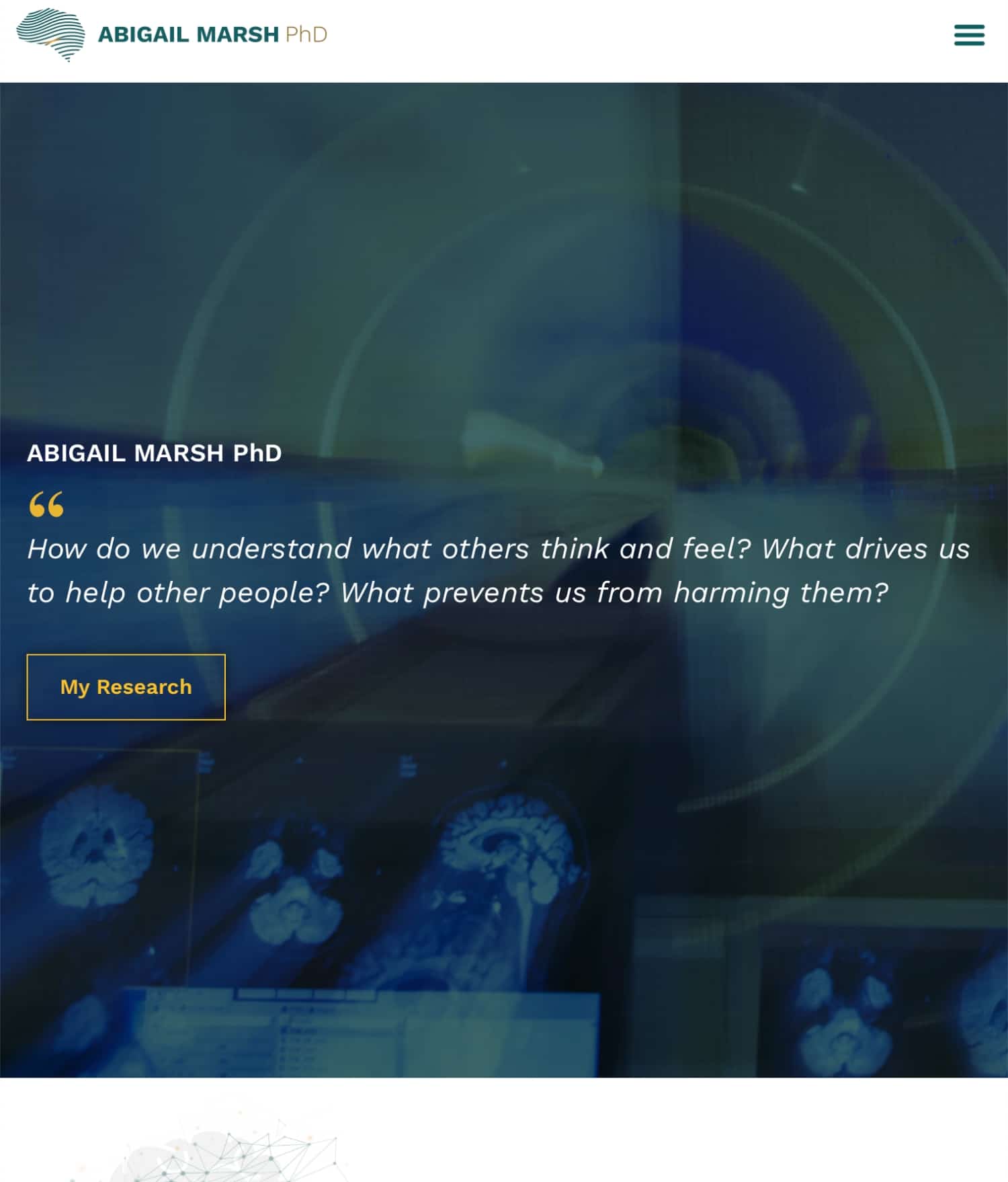 Tablet responsive mockups of Abigail Marsh homepage