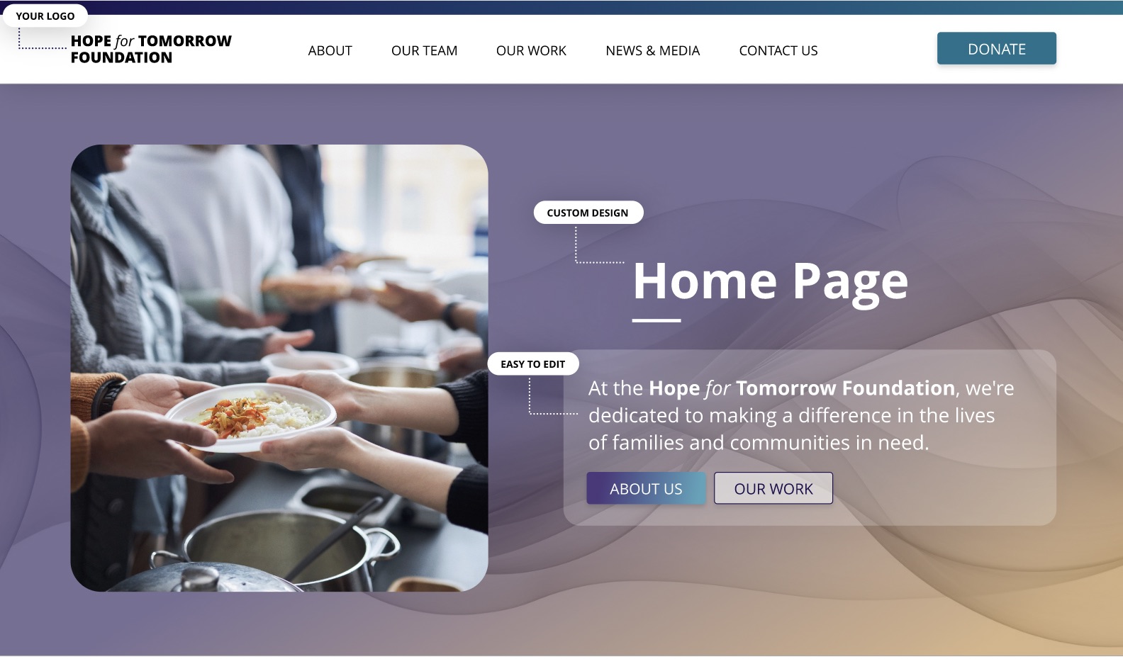 nonprofit website homepage screenshot