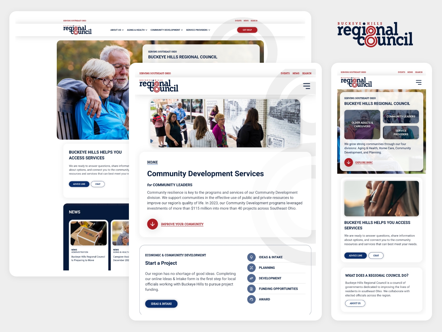 Ohio quasi-government public entity website mockup with clean and modern web design and development