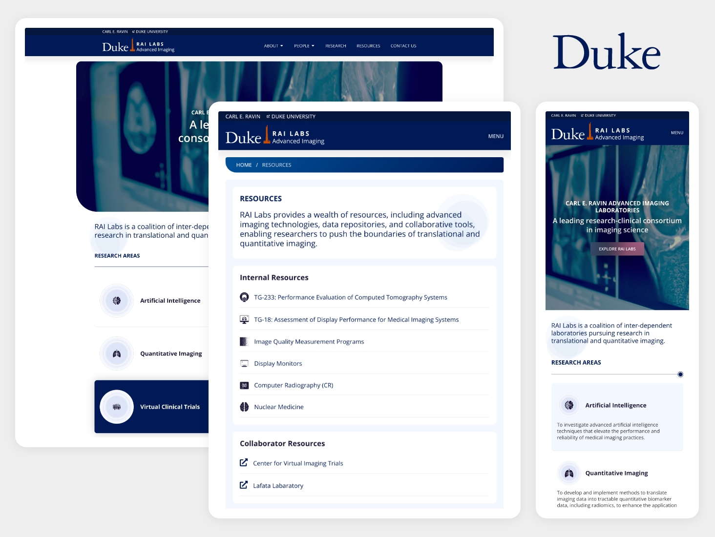 University lab website mockup with clean and modern web design and development
