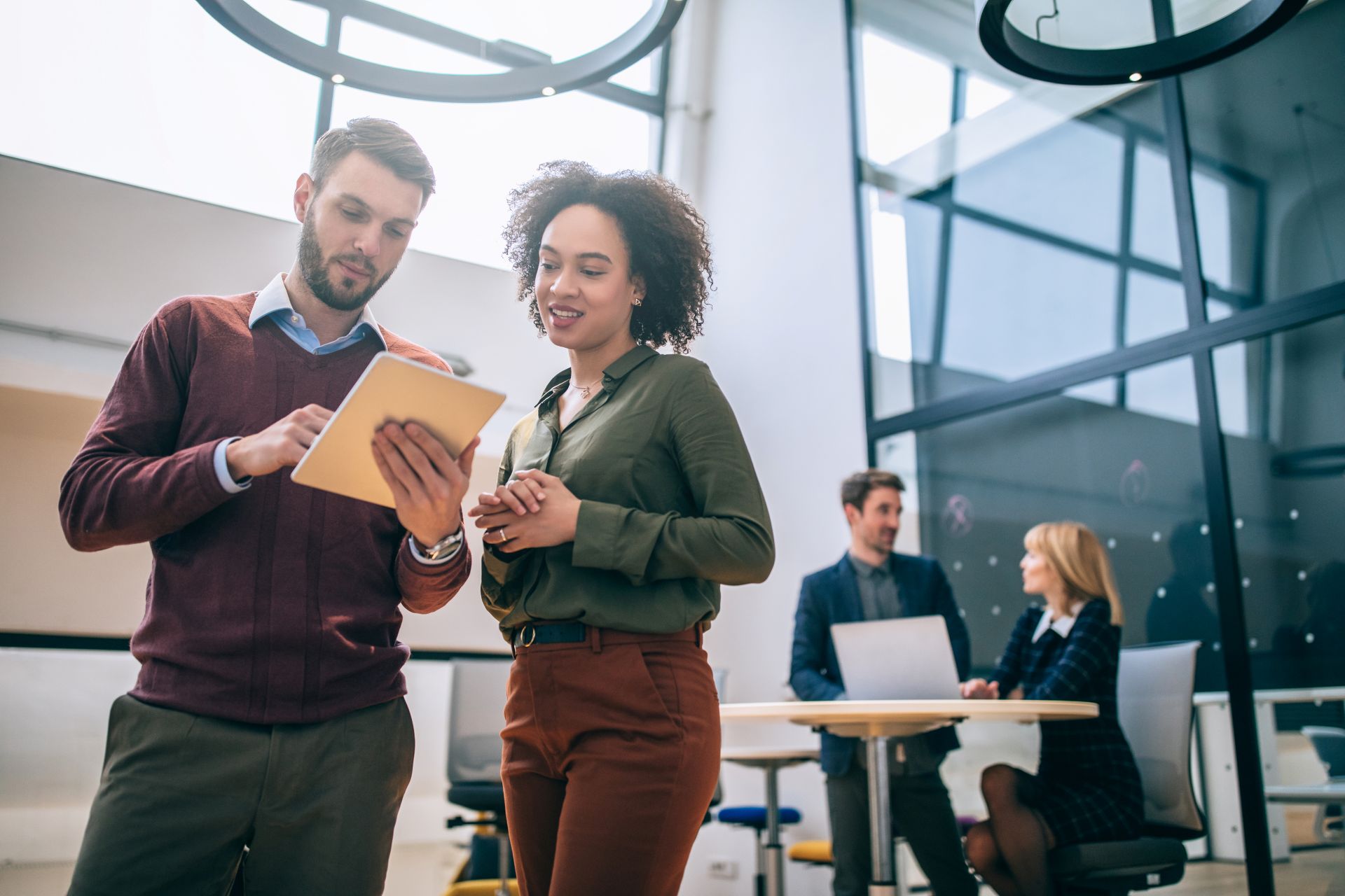 Two business leaders at Raleigh startup discuss Elementor WordPress website issues.