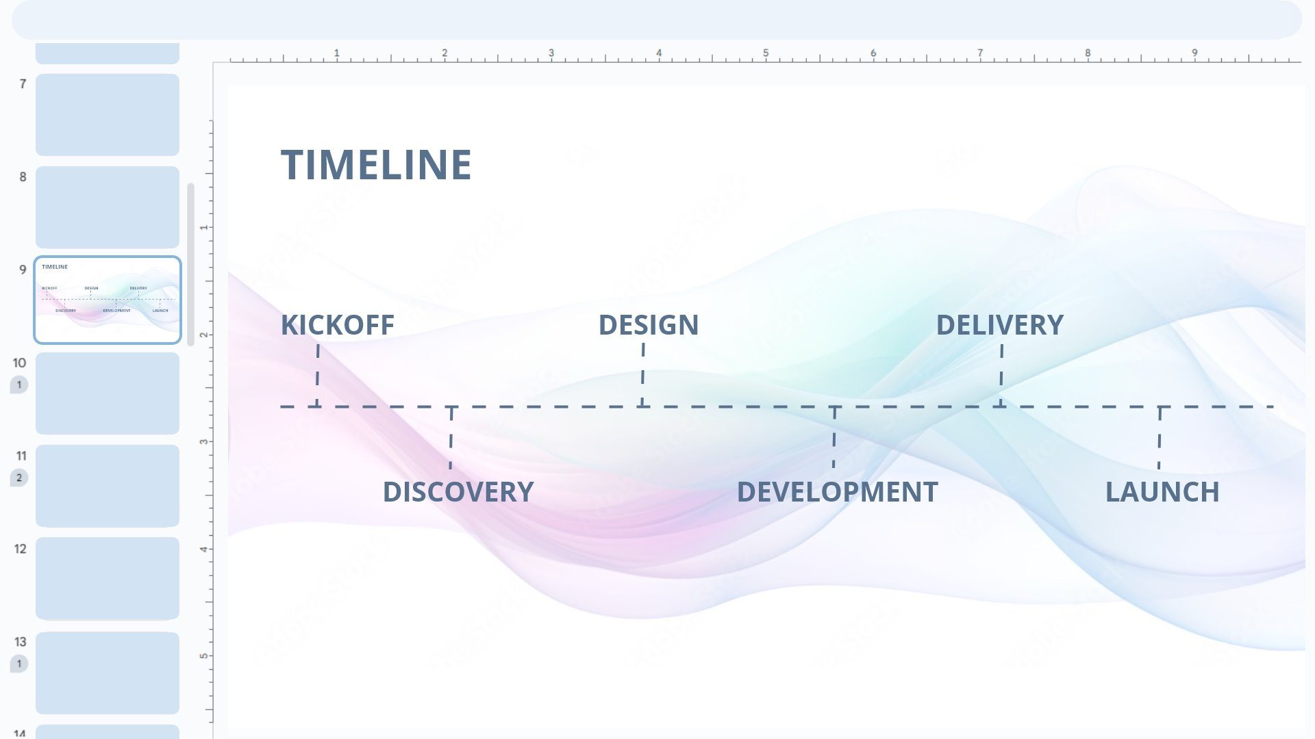 Kickoff presentation with sample timeline