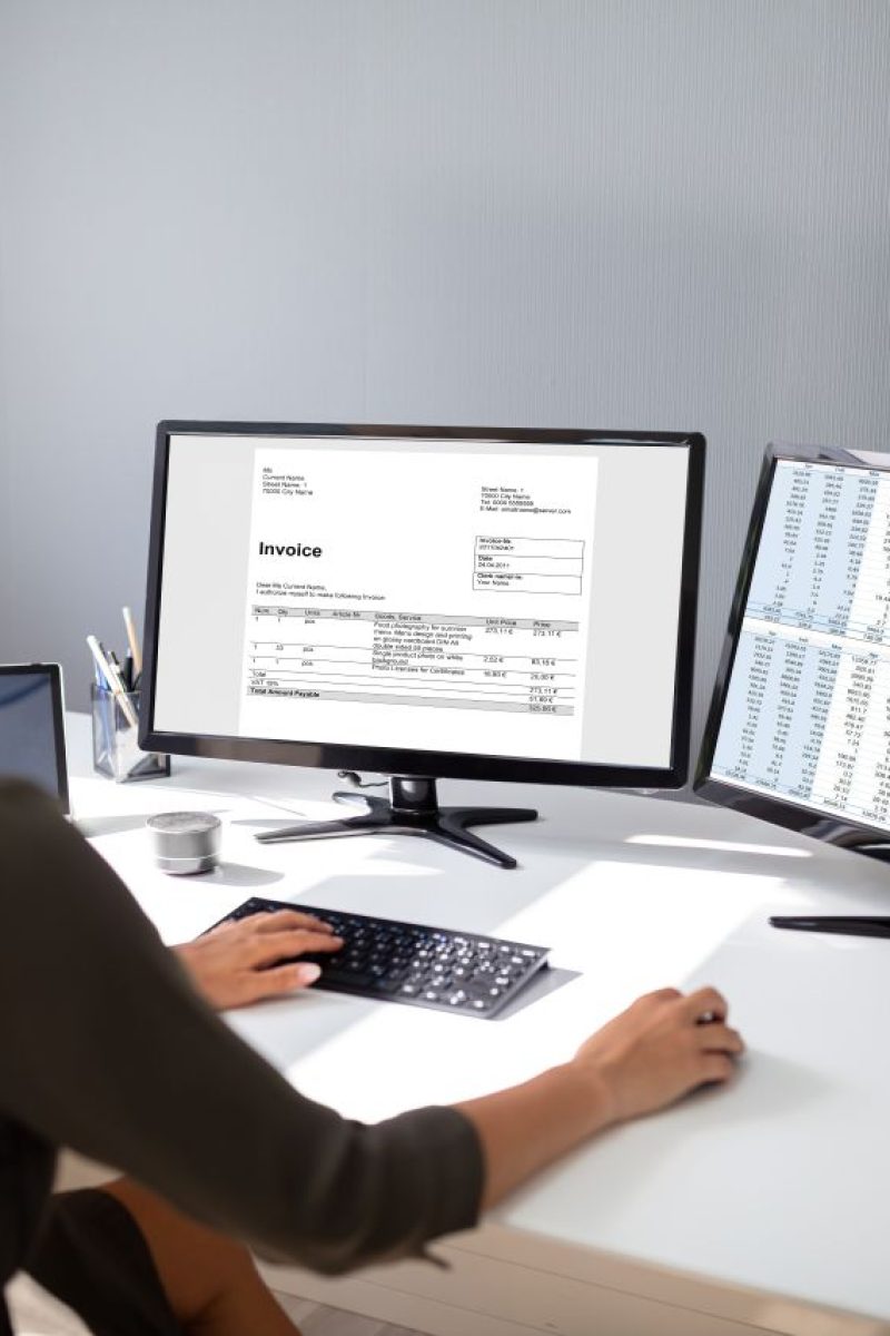 Small Business CPA working in spreadsheets