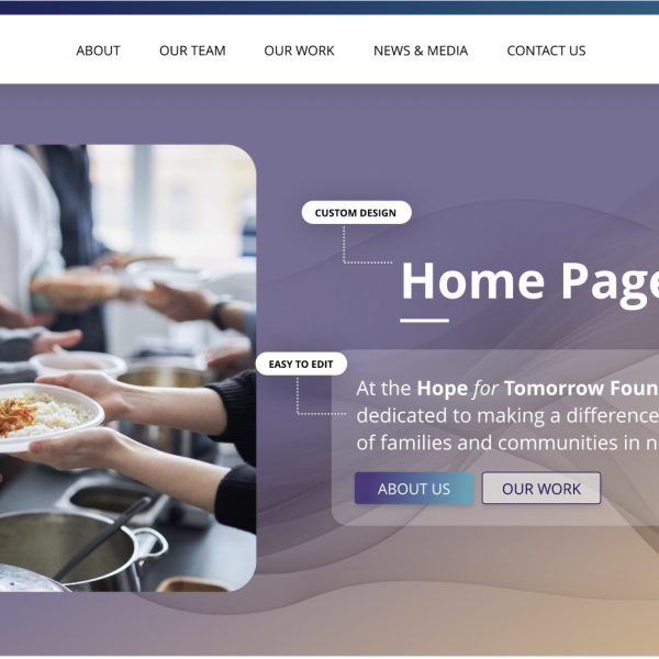nonprofit website homepage screenshot